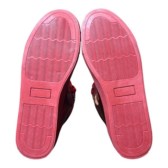 Red Metallic MotorCycle Boots Show Time My Time Size Mens 9 Sneakers Punk Shiny - Picture 9 of 10